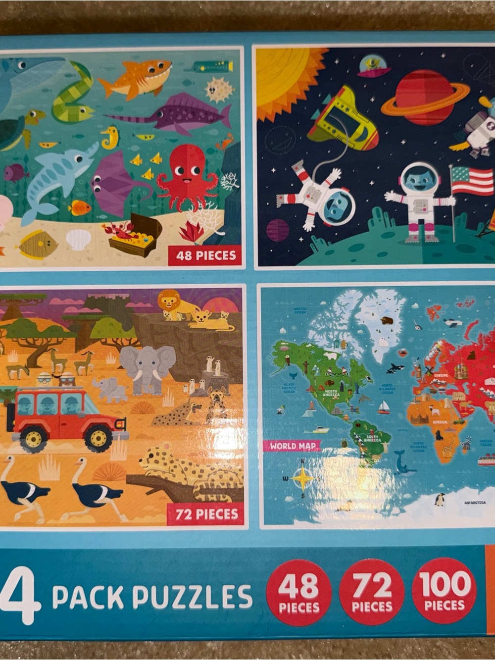 Chuckle & Roar 4 Pack Puzzles and Melissa & Doug floor puzzle
